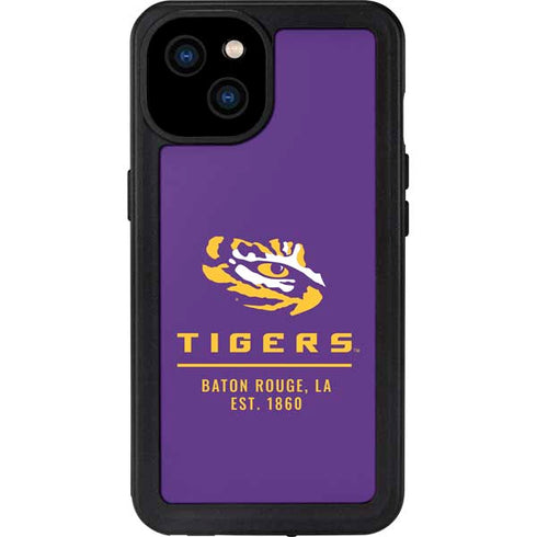 LSU Tigers Baton Rouge iPhone 15 Plus Waterproof Case